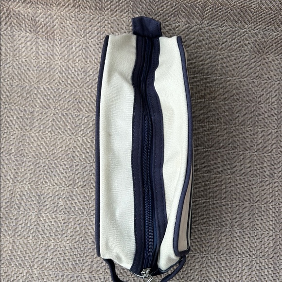Jean Paul Gaultier Striped Navy and Cream Toiletry Bag. - Picture 3 of 10